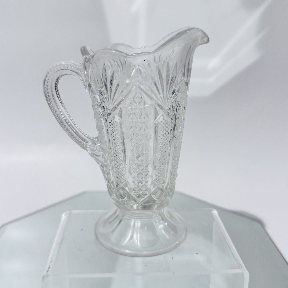 Vintage Imperial‎ Glass Clear Glass Pedestal Pitcher Milk Creamer